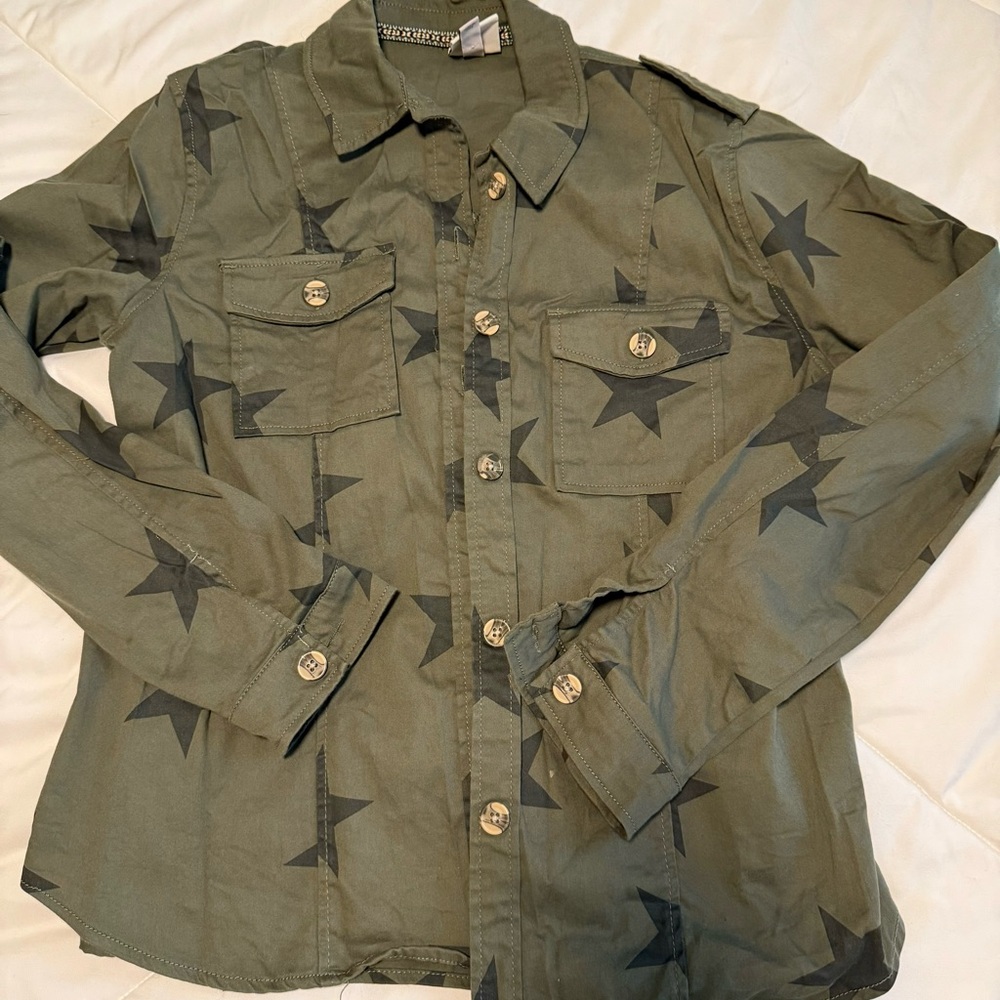 Green Knox Rose Button Down